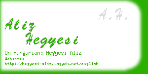 aliz hegyesi business card